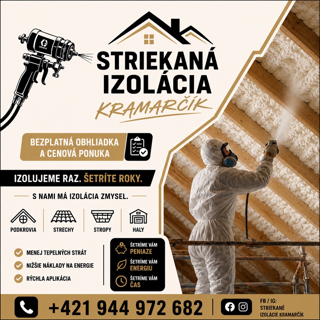 Profesionálna aplikácia striekanej PUR izolácie